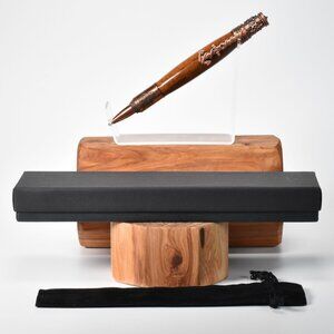Hand Crafted Nautical Twist Pen in Antique Copper and Teak Wood